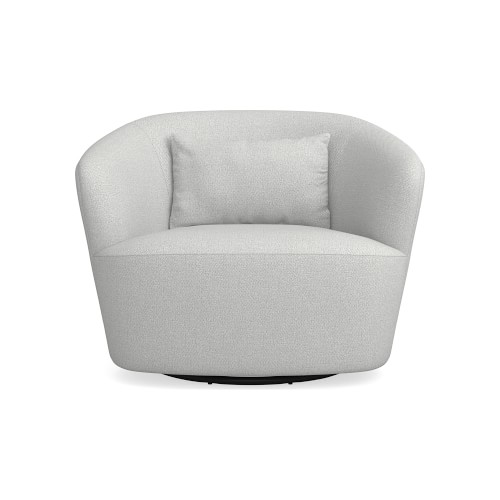 Online Designer Combined Living/Dining Tate Swivel Armchair, Perennials Performance Basketweave, Light Gray