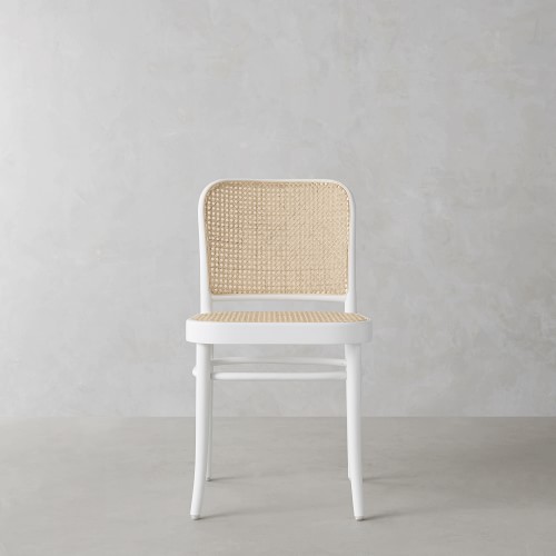 Online Designer Dining Room Ton #811 Dining Side Chair w/ Natural Cane Seat/Back, White