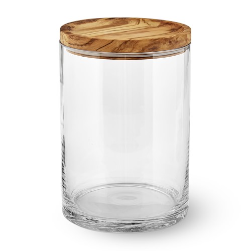 Online Designer Kitchen Olivewood & Glass Canister, Small
