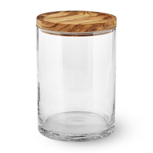 Online Designer Kitchen Olivewood & Glass Canister, Small