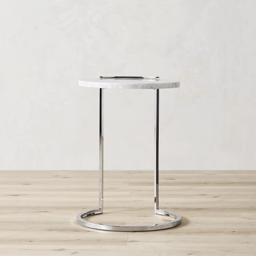 Online Designer Combined Living/Dining Marble And Metal Accent Table, Stainless Steel