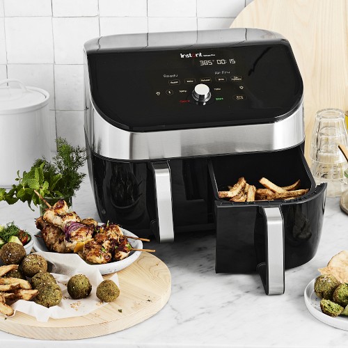 Instant Vortex(TM) Plus Dual ClearCook Stainless-Steel Air Fryer, 8-Qt.