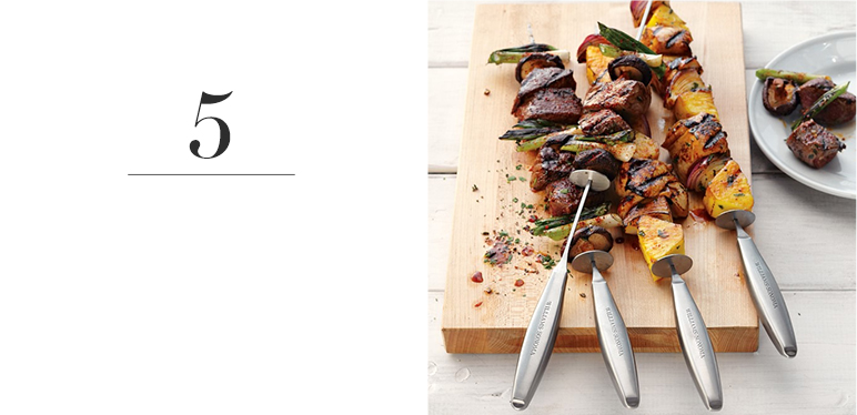 Stainless-Steel Sliding Skewers, Set of 4 > Stainless-Steel Sliding Skewers, Set of 4 >