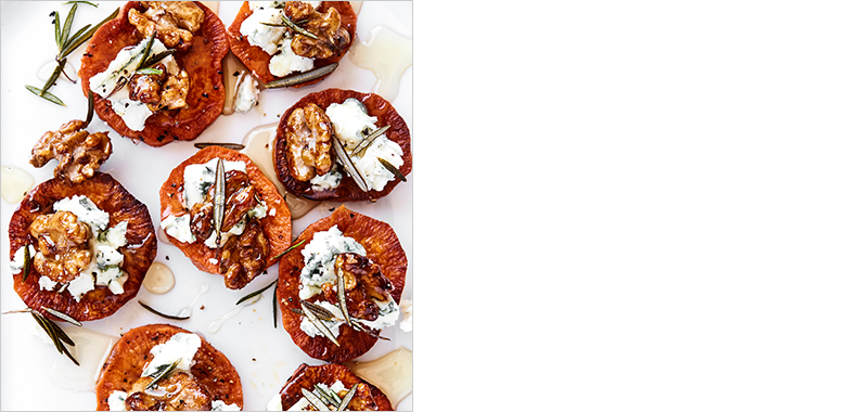 Sweet Potato "Crostini" with Blue Cheese and Honey Sweet Potato "Crostini" with Blue Cheese and Honey