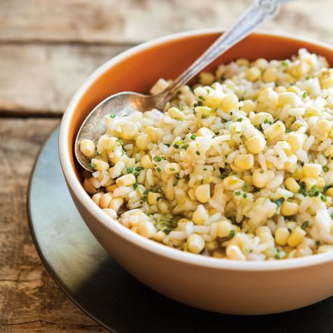 Risotto with Fresh Corn and Basil Oil