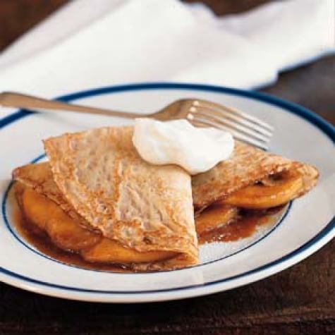 Crepes with Sautéed Apples and Caramel Sauce