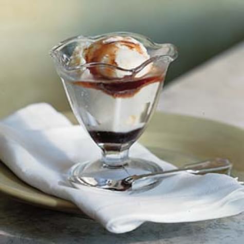 Traditional Vanilla Gelato with Wild Cherry Syrup