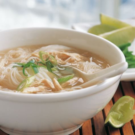 Spice up chicken noodle soup This easy slow-cooker chicken noodle soup is chock-full of vegetables and noodles, and gets extra creaminess from a little light cream cheese. In a 5- to 6-quart slow cooker combine broth, the water, chicken, carrots, celery, mushrooms, onion, thyme, and garlic-pepper seasoning. Cover and cook on Total Time: 6 hrs 45 mins.