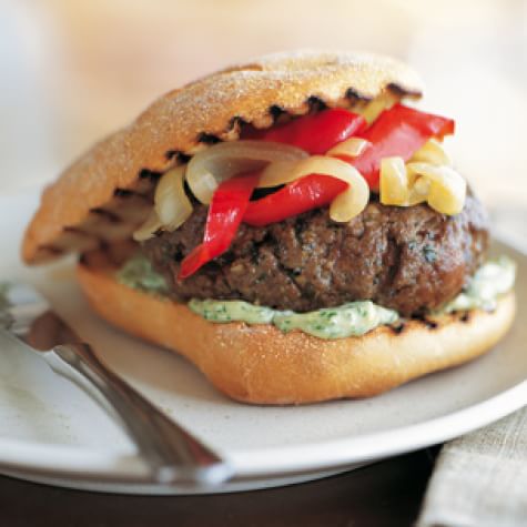 Italian Burgers with Peppers and Onions  Williams Sonoma