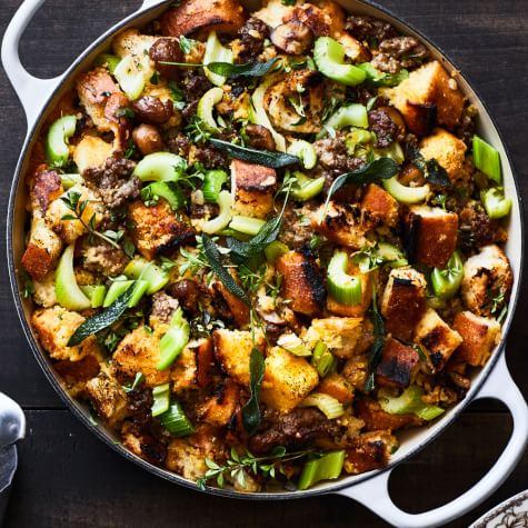 Sausage, Corn Bread and Chestnut Dressing