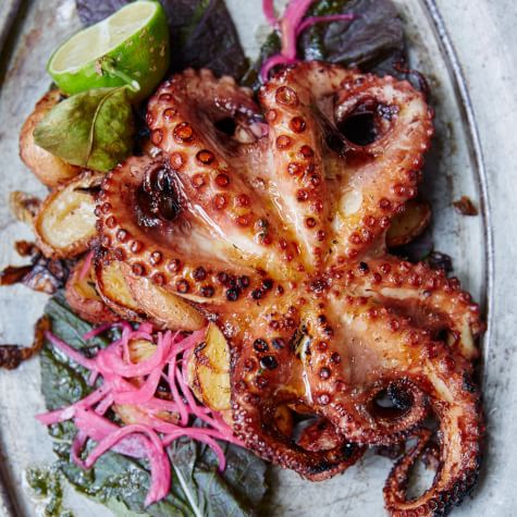 pulpo asado with roasted potatoes and coriander dressing williams