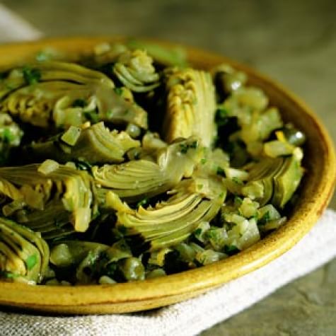 Artichoke Hearts in Lemon-Parsley Sauce