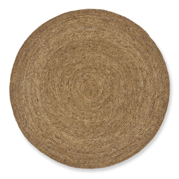 Abaca Round Rug, Dark Williams Sonoma