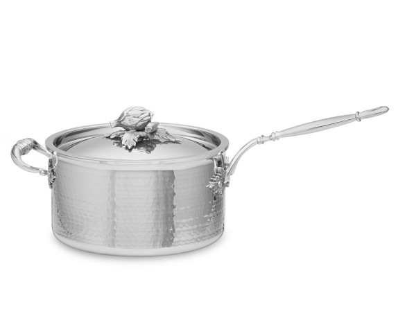 Ruffoni Opus Prima Hammered Stainless-Steel Saucepan