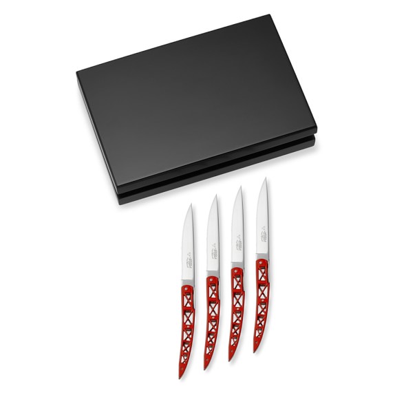 Laguiole en Aubrac Golden Gate Bridge Steak Knife, Set of 4, Red