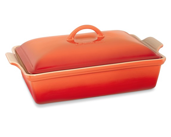 Le Creuset Heritage Stoneware Rectangular Covered Casserole, Flame