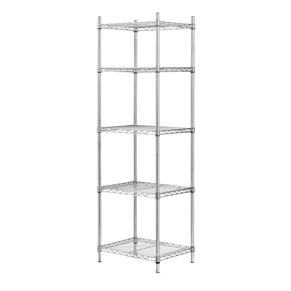 Wire 5-Shelf Tower Unit, Chrome