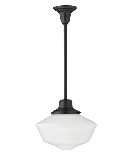 Rejuvenation Rose City Classic Schoolhouse Pendant, Oiled-Rubbed Bronze, 30