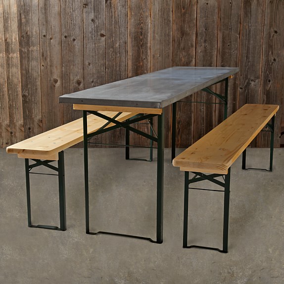 Vintage Galvanized Biergarten Table
