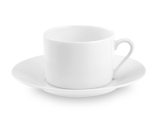 Apilco Tuileries Porcelain Cups & Saucers, Set of 4