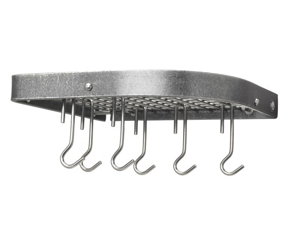 Enclume Small Corner Pot Rack, Hammered Steel