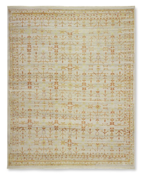 Autumn Fields Hand-Knotted Rug, 6x9', Grey