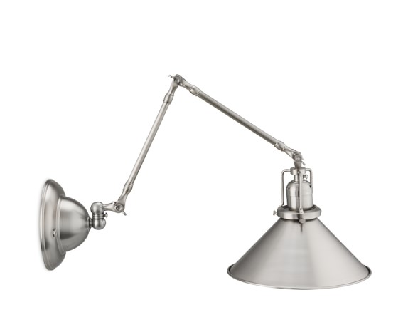 Rejuvenation Reed Sconce, Brushed Nickel
