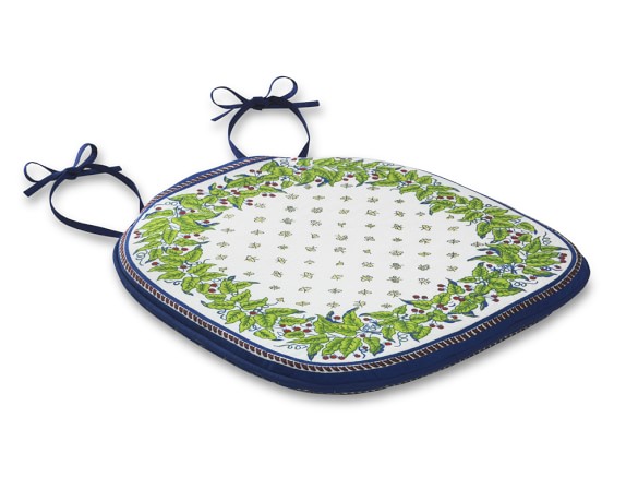 Provence Quilted Chair Pads, White, Set of 4