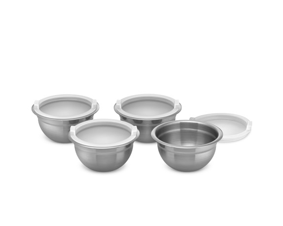 Stainless-Steel Prep Bowls with Lids, Set of 4