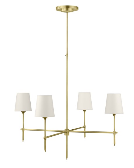Owen Chandelier, Large, Hand-Rubbed Antique Brass