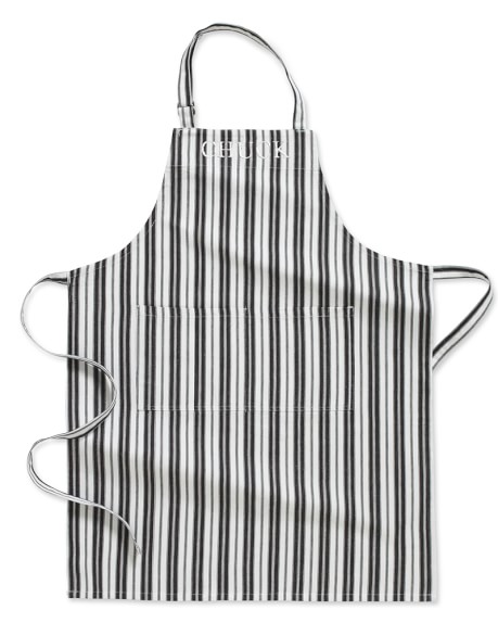 Personalized Stripe Apron, Black