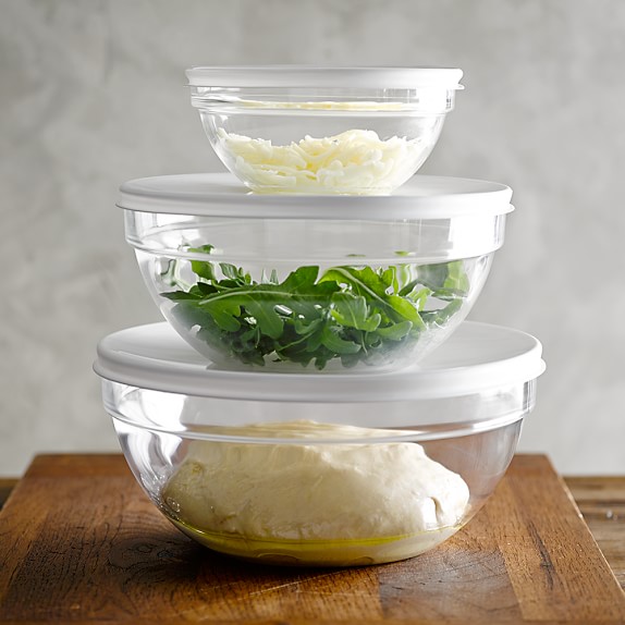 Glass Mixing Bowls with Lid, Set of 3 Williams Sonoma