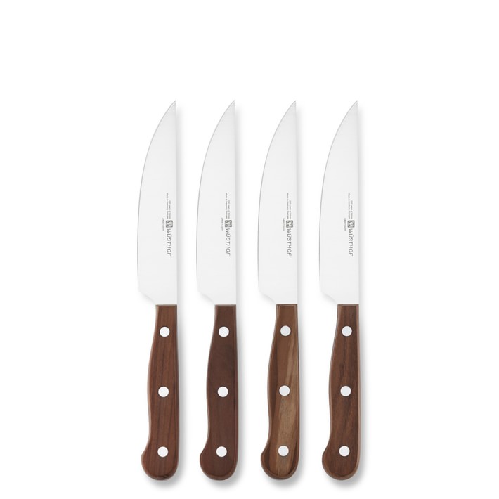 Wüsthof 4-Piece Steak Knife Set with Plum Wood Handles