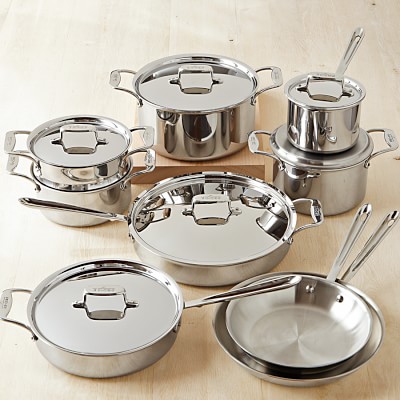 All-Clad d5 Stainless-Steel 15-Piece Cookware Set  Williams Sonoma