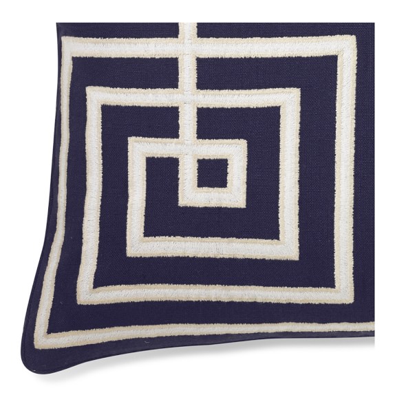 Interlock Greek Key Pillow Cover, Blue Williams Sonoma