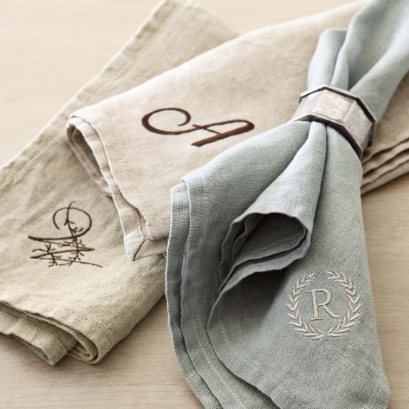 Italian Washed Linen Napkins, Set of 4 Williams Sonoma