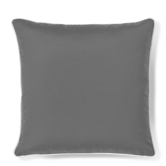 Sunbrella Outdoor Solid Pillow Cover with Piping, Gray Williams Sonoma