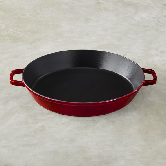 Staub Cast-Iron Paella Pan, Cherry