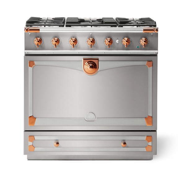 Cornue Fe Albertine Dual-Fuel Range, Stainless-Steel with Stainless-Steel & Polished Copper