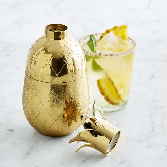 Gold Pineapple Cocktail Shaker Williams Sonoma