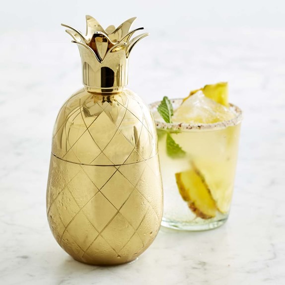 Gold Pineapple Cocktail Shaker Williams Sonoma