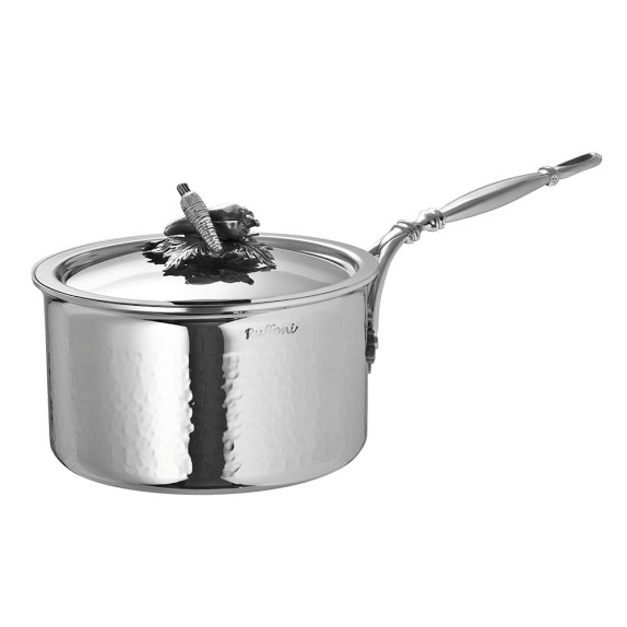 Ruffoni Opus Prima Hammered Stainless-Steel Saucepan, 1 1/2-Qt.