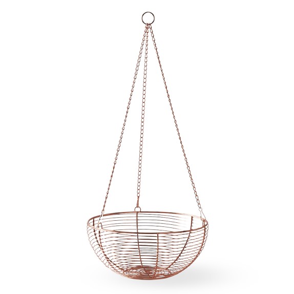 Hanging Copper Wire Fruit Basket Williams Sonoma