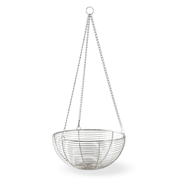 Hanging Silver Wire 3Tier Fruit Basket Williams Sonoma