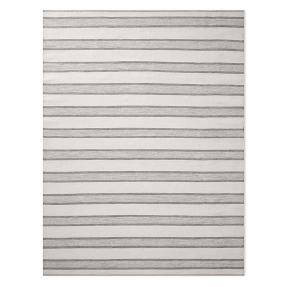 Perennials® Awning Stripe Indoor/Outdoor Rug, Gray Williams Sonoma