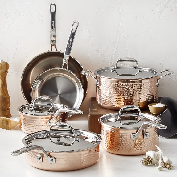 Lagostina Copper Martellata 10Piece Cookware Set Williams Sonoma