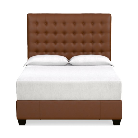 Fairfax Tall Leather Bed & Headboard Williams Sonoma