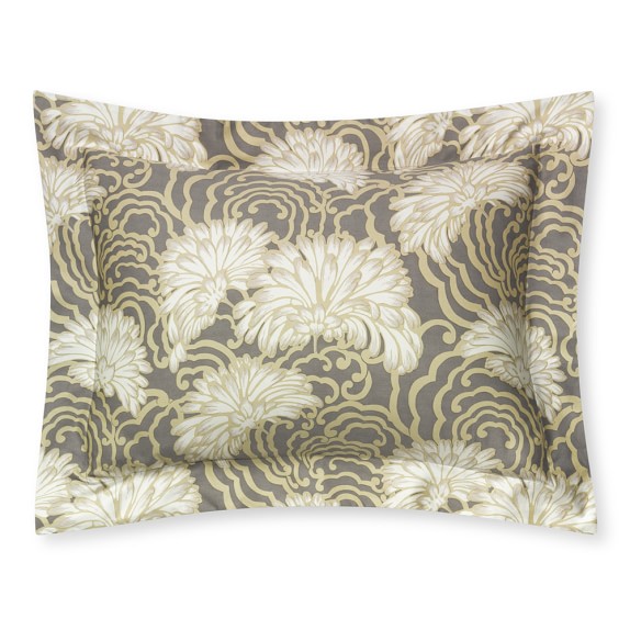 Printed Chrysanthemum Bedding, Gray Williams Sonoma