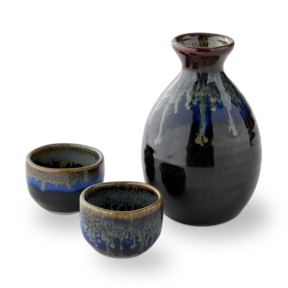 Ceramic Sake Cups & Decanter Williams Sonoma