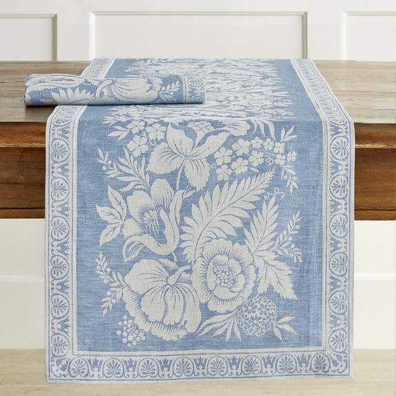 Vintage Floral Jacquard Table Runner Williams Sonoma